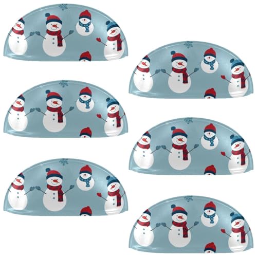 RODAILYCAY Schubladengriffe mit Schneemann-Motiv, 6 Stück, Schrankknöpfe, Küchenschublade, Hardware mit Schrauben, Schrankknöpfe für Kleiderschrank, Schrank, Schrank von RODAILYCAY