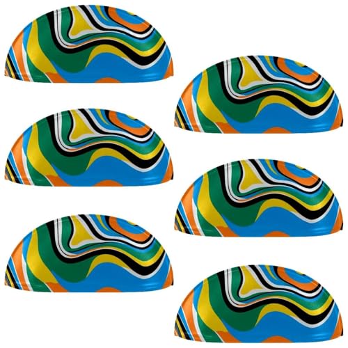 RODAILYCAY Schubladengriffe mit bunten Marmorstrukturen, Muschelform, Schubladengriffe für Küche, Schrank, Kleiderschrank, Möbel, 6 Stück von RODAILYCAY