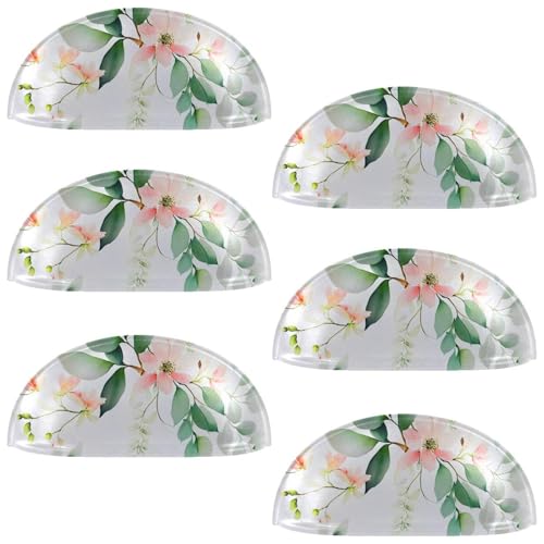 RODAILYCAY Schubladengriffe mit grünen Blättern und rosa Blumen, Schubladengriffe, Küchenschrankknöpfe mit Schrauben, Schrank-Hardware, 6 Packungen RODAILYCAY Schubladengriffe mit grünen Blättern und rosa Blumen, Schubladengriffe, Küchenschrankknöpfe mit Schrauben, Schrank-Hardware, 6 Packungen von RODAILYCAY