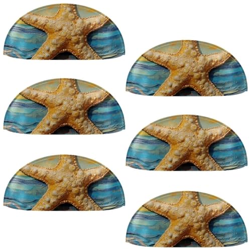 RODAILYCAY Schubladenknöpfe, Sommer-Design, Seestern, Strand, Schrank, Kommode, Schublade, Griffe für Küchen- und Badezimmerschränke, 6 Stück RODAILYCAY Schubladenknöpfe, Sommer-Design, Seestern, Strand, Schrank, Kommode, Schublade, Griffe für Küchen- und Badezimmerschränke, 6 Stück von RODAILYCAY