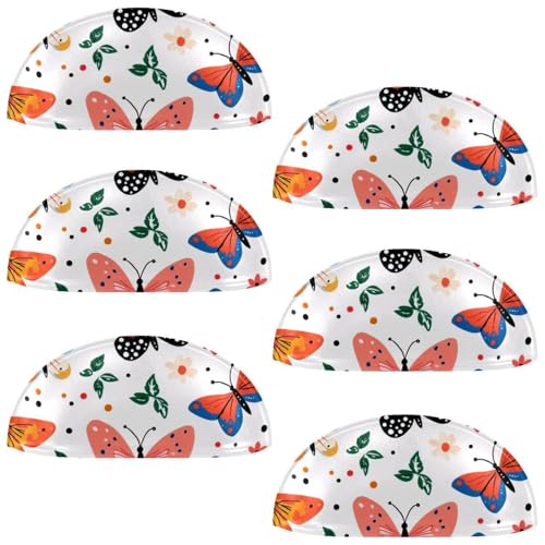 RODAILYCAY Schubladenknöpfe, bunte Schmetterlinge mit Blumenmuster, für Kommoden, Kommoden, Schubladen, Griffe für Küchen- und Badezimmerschränke, 6 Stück RODAILYCAY Schubladenknöpfe, bunte Schmetterlinge mit Blumenmuster, für Kommoden, Kommoden, Schubladen, Griffe für Küchen- und Badezimmerschränke, 6 Stück von RODAILYCAY