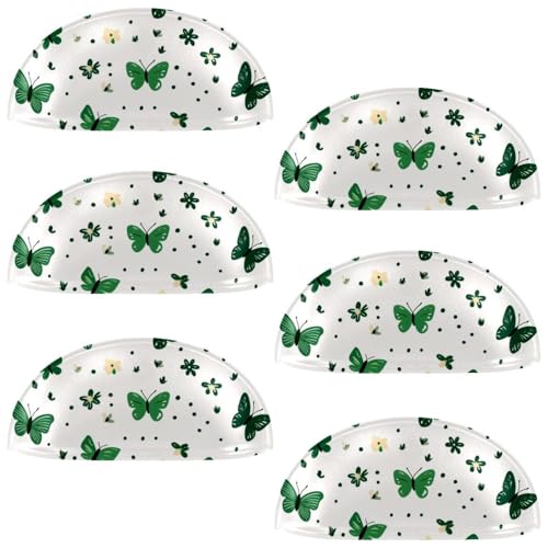 RODAILYCAY Schubladenknöpfe, grünes Schmetterlings-Blumenmuster, Schrankknäufe, Kommodengriffe, Schubladengriffe für Küchen- und Badezimmerschränke, 6 Packungen RODAILYCAY Schubladenknöpfe, grünes Schmetterlings-Blumenmuster, Schrankknäufe, Kommodengriffe, Schubladengriffe für Küchen- und Badezimmerschränke, 6 Packungen von RODAILYCAY