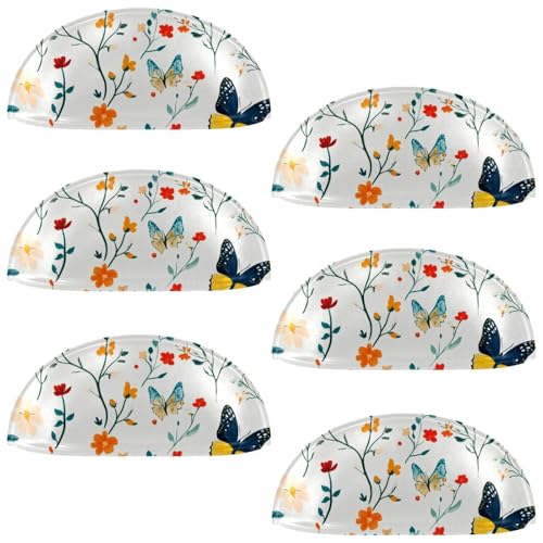 RODAILYCAY Schubladenknöpfe für Schränke und Schubladen, bunte Schmetterlinge mit Blumenmuster, Küchenschrankknäufe, Schubladenknäufe, Kommoden, Schubladen, Schrankbeschläge, 6 Packungen RODAILYCAY Schubladenknöpfe für Schränke und Schubladen, bunte Schmetterlinge mit Blumenmuster, Küchenschrankknäufe, Schubladenknäufe, Kommoden, Schubladen, Schrankbeschläge, 6 Packungen von RODAILYCAY