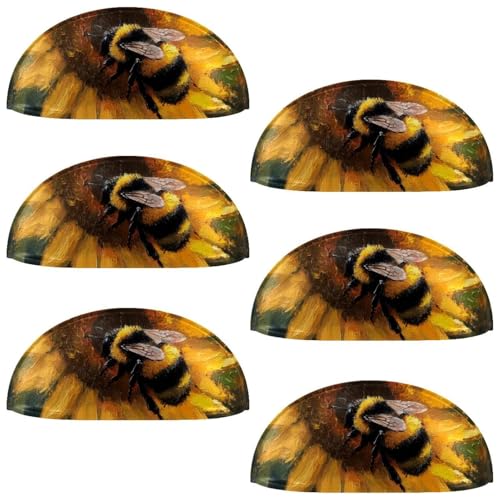 RODAILYCAY Schubladenknöpfe mit Biene auf Sonnenblume, Schrankknöpfe, Kommodengriffe, Schubladengriffe für Küchen- und Badezimmerschränke, 6 Packungen RODAILYCAY Schubladenknöpfe mit Biene auf Sonnenblume, Schrankknöpfe, Kommodengriffe, Schubladengriffe für Küchen- und Badezimmerschränke, 6 Packungen von RODAILYCAY