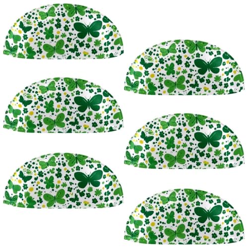 RODAILYCAY Schubladenknöpfe mit grünem Schmetterlings-Blumenmuster, Schrankknäufe, Kommodenknöpfe, Schubladengriff, für Küchen- und Badezimmerschränke, 6 Stück von RODAILYCAY