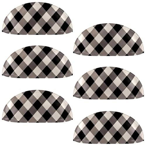 RODAILYCAY Schubladenknöpfe mit klassischem Karomuster, Schrankknöpfe, Kommodengriffe, Schubladengriffe für Küchen- und Badezimmerschränke, 6 Stück von RODAILYCAY
