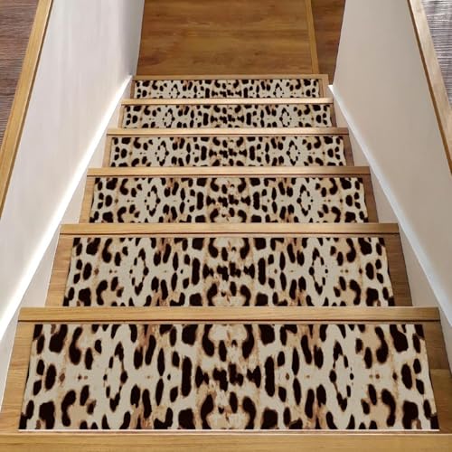 RODAILYCAY Stufenmatten mit Leopardenmuster, rutschfest, 76 x 20 cm, Stufenmatten für Holzstufen im Innenbereich, Einfassung, Staicase-Läufer, Teppich, Matte für Kinder, ältere Menschen und Hunde, 15 RODAILYCAY Stufenmatten mit Leopardenmuster, rutschfest, 76 x 20 cm, Stufenmatten für Holzstufen im Innenbereich, Einfassung, Staicase-Läufer, Teppich, Matte für Kinder, ältere Menschen und Hunde, 15 von RODAILYCAY