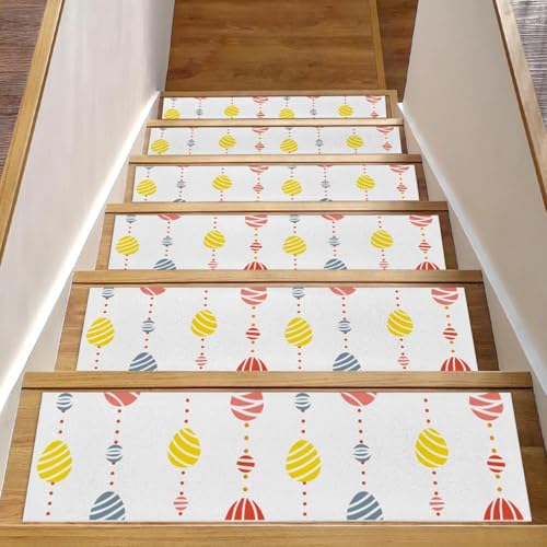 RODAILYCAY Teppich-Stufenmatten für Holzstufen, niedliche Ostereier-Bänder, 20,3 x 76,2 cm, rutschfeste Treppenmatten für Kinder, ältere Hunde, 15 Stück RODAILYCAY Teppich-Stufenmatten für Holzstufen, niedliche Ostereier-Bänder, 20,3 x 76,2 cm, rutschfeste Treppenmatten für Kinder, ältere Hunde, 15 Stück von RODAILYCAY