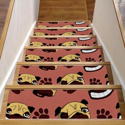 RODAILYCAY Teppich-Treppenmatten für Holzstufen, rutschfest, 20,3 x 76,2 cm, Treppenläufer für den Innenbereich, Sicherheits-Treppenmatten für Kinder, ältere Menschen und Haustiere, Koralle, 15 Stück von RODAILYCAY