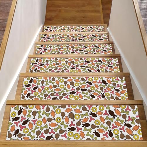 RODAILYCAY Teppich-Treppenmatten für Hundekekse, nahtlos, 15 Packungen, Treppenmatten für Holzstufen, rutschfest, 20,3 x 76,2 cm, Treppenläufer für den Innenbereich, Sicherheitstreppenmatten für von RODAILYCAY