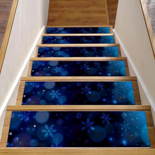 RODAILYCAY Treppenläufer, rutschfest, für Holzstufen, 76,2 x 20,3 cm, Winterblau, 15 Stück, Treppenmatten für den Innenbereich, Treppenstufen für Hunde, Kinder und ältere Menschen RODAILYCAY Treppenläufer, rutschfest, für Holzstufen, 76,2 x 20,3 cm, Winterblau, 15 Stück, Treppenmatten für den Innenbereich, Treppenstufen für Hunde, Kinder und ältere Menschen von RODAILYCAY