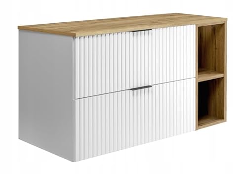 RODAN - Unterschränke fürs Bad 100 cm Weißes Regal und Arbeitsplatte 100 cm Craft Gold - Waschbeckenunterschrank - Unterschrank Waschbecken mit Zwei leise schließenden Schubladen 46 x 80 x 57 cm von RODAN FABRYKA MEBLI