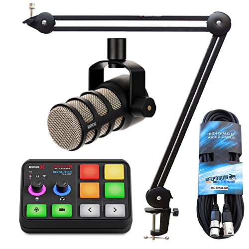 Rode X Streamer X Videoaufnahmekarte und Audio-Interface für Streaming, Gaming und Content Creation + Podmic Mikrofon + keepdrum Gelenkarm + XLR-Kabel von RØDE