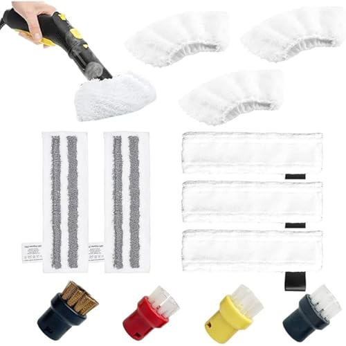 RODISHOMM 12-teiliges Dampfreiniger Zubehör Set für Kärcher EasyFix SC1 SC2 SC3 SC4 SC5, inkl. 3 Mikrofaserbezüge, 2 Bodentücher, 3 Handdüsen-Pads, 4 Rundbürsten RODISHOMM 12-teiliges Dampfreiniger Zubehör Set für Kärcher EasyFix SC1 SC2 SC3 SC4 SC5, inkl. 3 Mikrofaserbezüge, 2 Bodentücher, 3 Handdüsen-Pads, 4 Rundbürsten von RODISHOMM