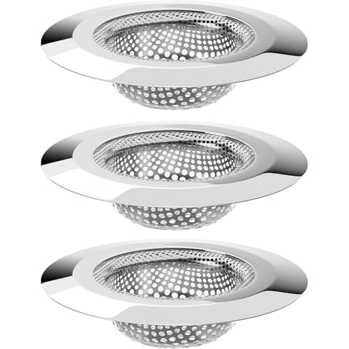 RODISHOMM 3er Pack Edelstahl Badewannenabflusssieb, Dusche Haarfänger, Waschbecken Abflusssieb für Badezimmer von RODISHOMM
