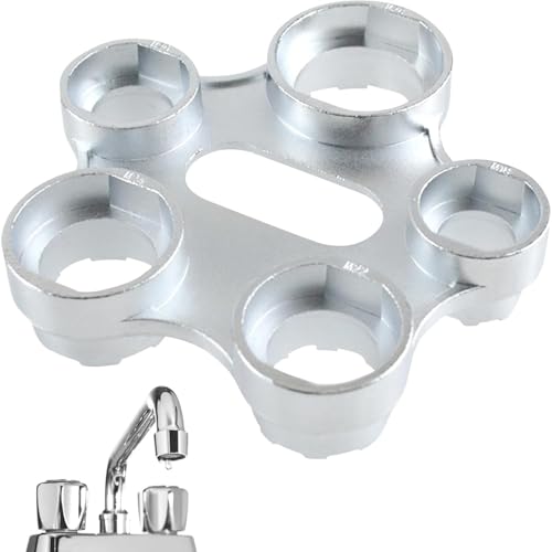 Universal Strahlregler Schlüssel, Werkzeug zum Montieren und Demontieren von Wasserhahn-Aeratoren, 10 Größen für Ersatzbelüfter (Farbe: Silber) von RODISHOMM