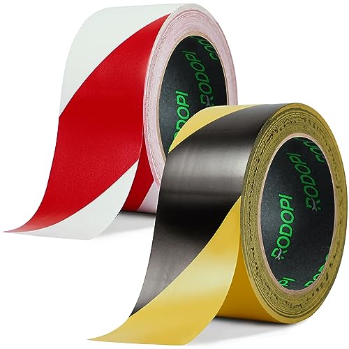 RODOPI Bodenmarkierungsband FixGrip-Bounce 33m x 50mm Absperrband Gelb Schwarz oder Rot Weiß 150µm Markierungsband PVC Klebeband reißfestes Warnband - Gelb/Schwarz 54 Rollen von RODOPI