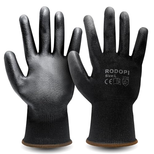 RODOPI PADDOCK-Grip Arbeitshandschuhe für Herren und Damen Nitril beschichtet Montagehandschuhe Nitrilhandschuhe Mechaniker Handschuhe Ölresistent von RODOPI
