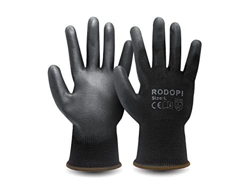 RODOPI PADDOCK-Protect Arbeitshandschuhe für Herren und Damen PU beschichtet dünne Montagehandschuhe Mechaniker Handschuhe Ölresistent Werkstatthandschuhe von RODOPI