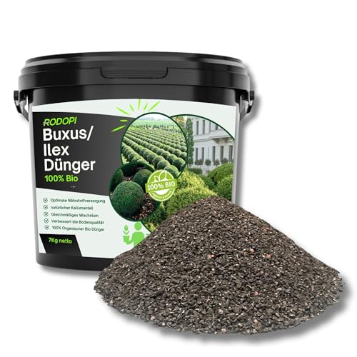 Rodopi Bio-Buxusdünger & Ilexdünger Granulat – 3 Monate Langzeitwirkung – 100% pflanzlich & vegan – Organischer NPK-Dünger 7-3-8 mit Magnesium 7kg Rodopi Bio-Buxusdünger & Ilexdünger Granulat – 3 Monate Langzeitwirkung – 100% pflanzlich & vegan – Organischer NPK-Dünger 7-3-8 mit Magnesium 7kg von RODOPI