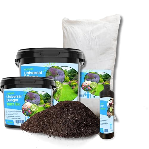 Rodopi Bio-Universaldünger Granulat – 3 Monate Langzeitwirkung – 100% pflanzlich & tierfrei – Organischer NPK-Dünger 7-3-8 mit Eisen – Für Gemüse, Zierpflanzen & Garten 0,8kg von RODOPI