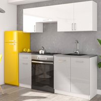 Moderne Küchenzeile LECO 180 cm in grau Hochglanz / weiß Hochglanz – funktionales Design für jede Küche Moderne Küchenzeile LECO 180 cm in grau Hochglanz / weiß Hochglanz – funktionales Design für jede Küche von ROE FURNITURE