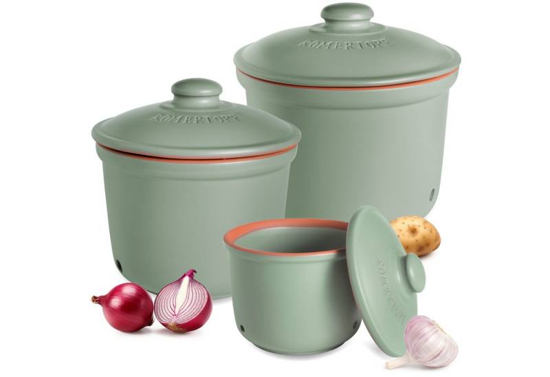 RÖMERTOPF Vorratsdose Frische-Topf 3er Set, Grün, Keramik, (Set), aus Naturton von RÖMERTOPF