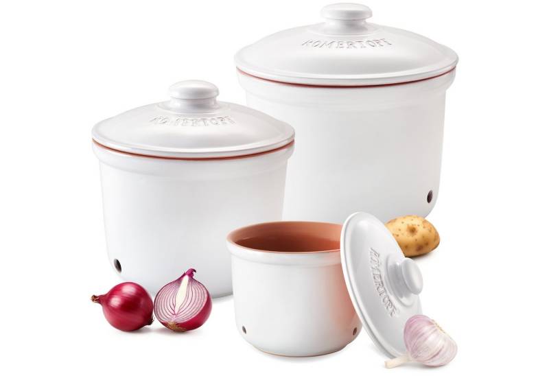 RÖMERTOPF Vorratsdose Frische-Topf 3er Set, Weiß, Keramik, (Set), aus Naturton von RÖMERTOPF