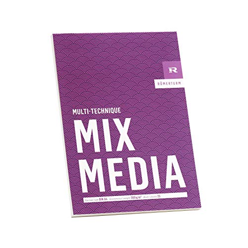 Römerturm Mix-Media-Block, DIN A4, 300 g/m², weiß, leicht rau, rundum geleimt, 25 Blatt, 88808853 von RÖMERTURM