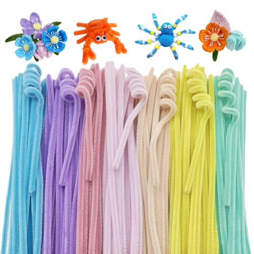 ROEOWENE 200PCS Pfeifenputzer zum Basteln Pfeifenreiniger Blumen Set Bastel Chenilledraht 30CM Pipe Cleaners Craft Pfeifenputzerdraht Biegeplüsch Basteldraht Bastelzubehör für DIY Bastelset-Macaron von ROEOWENE