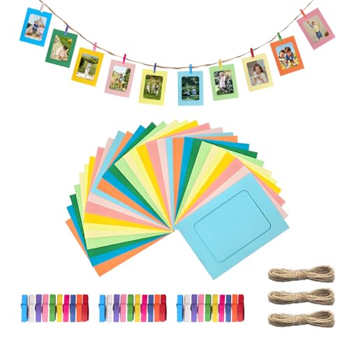 ROEOWENE 30pc Fotorahmen Papier Papier Bilderrahmen Pappe zum Aufhängen DIY Kreative Kraftpapier Bilderrahmen Hängende Wanddekoration Karton Bilderrahmens mit 30 Klammern 3 Schnur für 15x10 Foto-Bunt ROEOWENE 30pc Fotorahmen Papier Papier Bilderrahmen Pappe zum Aufhängen DIY Kreative Kraftpapier Bilderrahmen Hängende Wanddekoration Karton Bilderrahmens mit 30 Klammern 3 Schnur für 15x10 Foto-Bunt von ROEOWENE