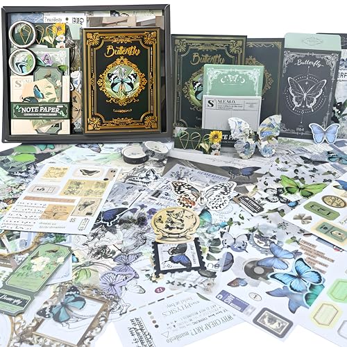 ROEOWENE 394pcs Tagebuch Mädchen Sticker Bullet Journal Zubehör Scrapbooking Set DIY Scrapbook Zubehör Junk Journaling Zubehör Notizbuch Geburtstag Geschenk Mädchen 9 10 11 12 Jahre Bastelset Teenager von ROEOWENE