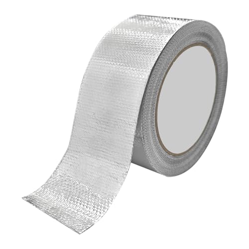 ROEOWENE Aluminiumband 50mm x 20m Aluminium Band Selbstklebend Aluminium-Klebeband Hitzebeständig Alu Klebeband Wasserdichtes Aluminiumfolienband Dampfsperre Aluband Alu Tape zum Versiegeln,Reparieren von ROEOWENE
