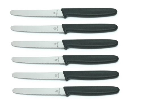 6 Stück Neustanlo Tafelmessser 10299 Menümesser Tischmesser Buttermesser Brötchenmesser / Klinge Eldelstahl rostfrei Wellenschliff / Griffe Kunststoff schwarz 6 Stück Neustanlo Tafelmessser 10299 Menümesser Tischmesser Buttermesser Brötchenmesser / Klinge Eldelstahl rostfrei Wellenschliff / Griffe Kunststoff schwarz von NEUSTANLO