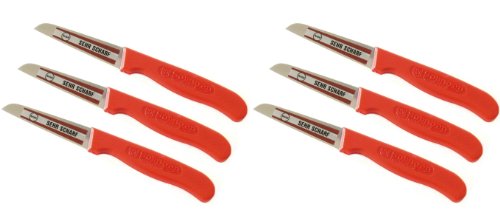 Neustanlo Schälmesser 6 Stück Kartoffelschälmesser sehr scharf roter Kunststoffgriff Küchenmesser von NEUSTANLO
