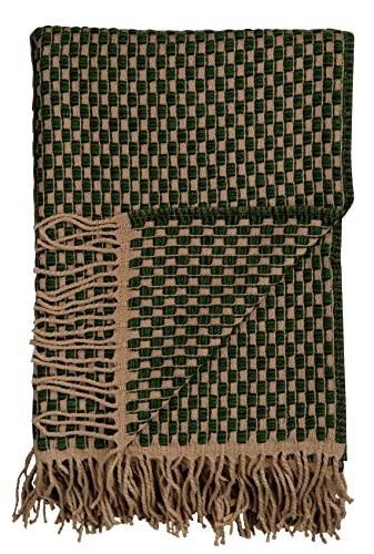RØROS TWEED - Isak - Wolldecke aus norwegischer Lammwolle - Design von Anderssen & Voll - Deckenmaße: 150 x 210 cm (5351 - Green Meadow, 150 x 210 cm) von RØROS TWEED