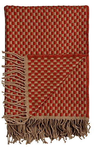 RØROS TWEED - Isak - Wolldecke aus norwegischer Lammwolle - Design von Anderssen & Voll - Deckenmaße: 150 x 210 cm (5353 - Red Sumac, 150 x 210 cm) von RØROS TWEED