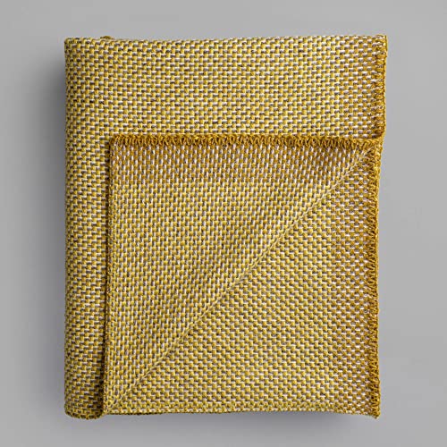 RØROS TWEED - UNA Mini - Wolldecke aus norwegischer Lammwolle - Design von Anderssen & Voll - Deckenmaße: 100 x 150 cm (3852-M - Ochre) von RØROS TWEED