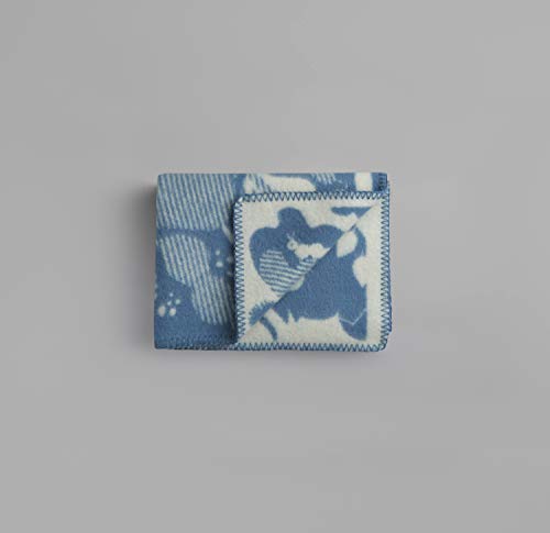 RØROS TWEED - Skogbunn - Kleine Wolldecke für Kinder/Babys aus norwegischer Lammwolle - Design von Darling Clementine (1152-B - Blue/Natural Baby, 67 x 100 cm) von RØROS TWEED