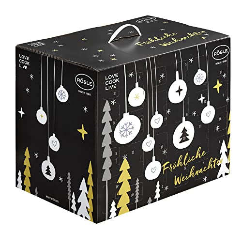 RÖSLE Adventskalender 2022, mit 24 Original Rösle Küchenhelfern, Mehrfarbig, 265x350x575 mm von RÖSLE