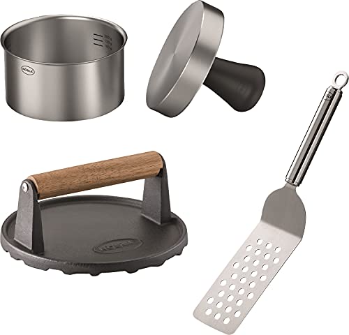 RÖSLE Barbecue Burger-Set 3-tlg, Hochwertiges Burger-Set mit Burgerpresse Pro, Barbecue-Gewicht und Burgerwender, Edelstahl 18/10, Gusseisen emailliert RÖSLE Barbecue Burger-Set 3-tlg, Hochwertiges Burger-Set mit Burgerpresse Pro, Barbecue-Gewicht und Burgerwender, Edelstahl 18/10, Gusseisen emailliert von RÖSLE