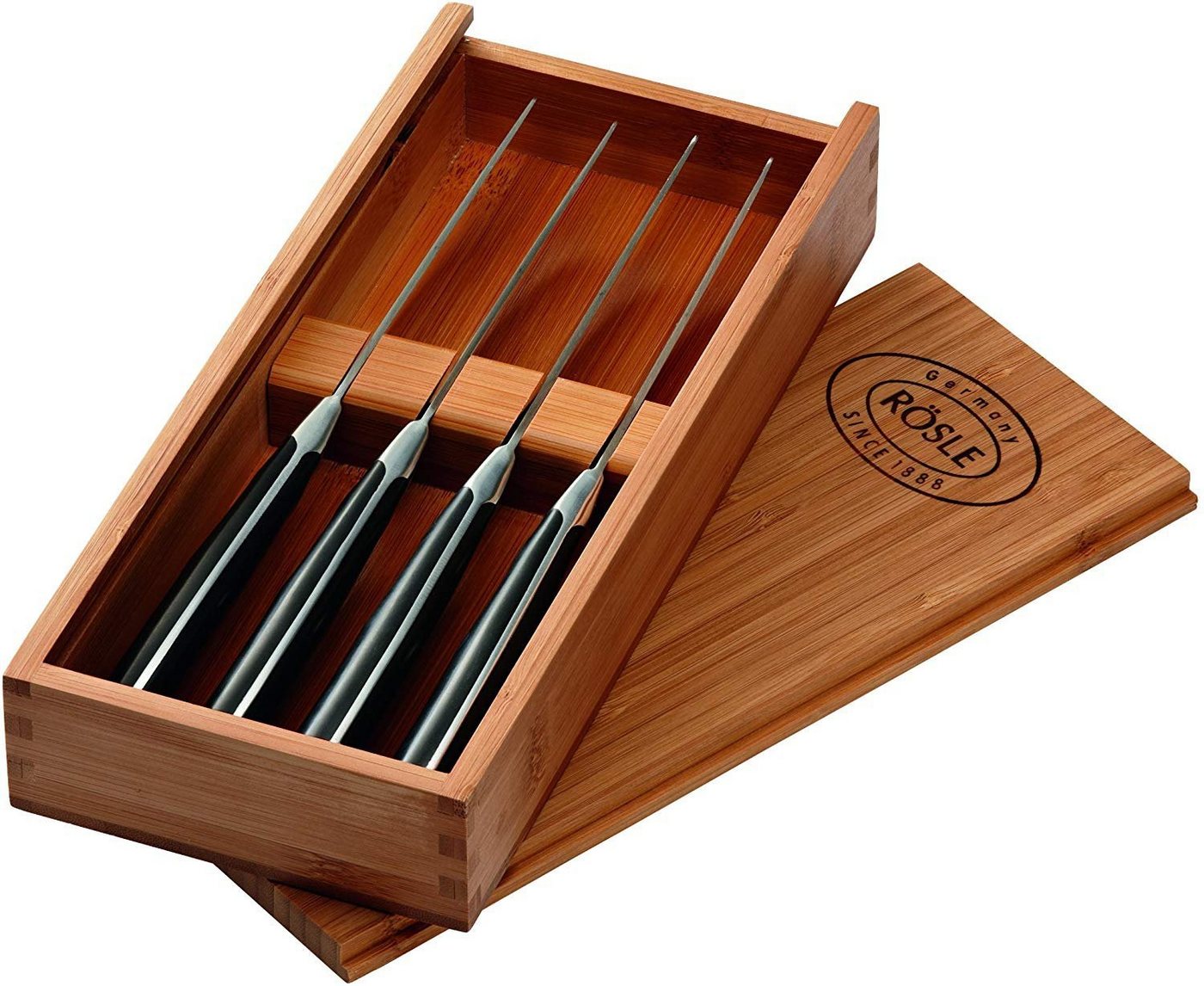 RÖSLE Besteck-Set RÖSLE 25147 Steakmesser scharf 4-er Set in Holzbox RÖSLE Besteck-Set RÖSLE 25147 Steakmesser scharf 4-er Set in Holzbox von RÖSLE