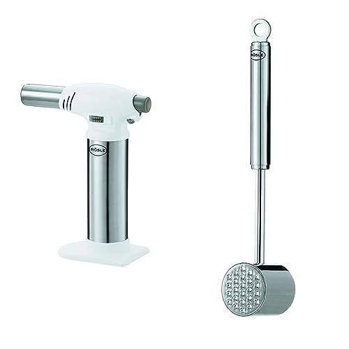 RÖSLE Chalumeau de cuisine,acier inoxydable 18/10, 16,5 cm+RÖSLE Marteau à Viande-Maillet Professionnel pour Attendrir la Viande+RÖSLE Roulette à pizza, couteau à pizza de qualité supérieure von RÖSLE