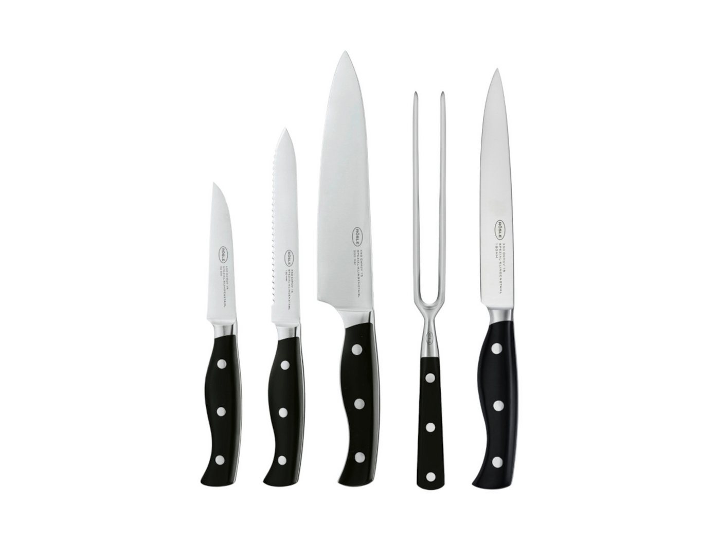 RÖSLE Fischentschupper Messer-Set PURA inkl. Tranchiergabel 5tlg von RÖSLE