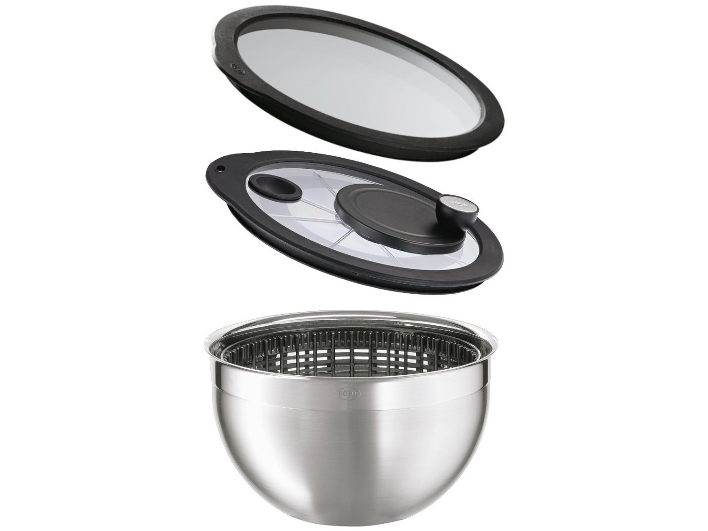 RÖSLE Salatschleuder Salatschleuder mit Glasdeckel u. Frischhaltedeckel RÖSLE Salatschleuder Salatschleuder mit Glasdeckel u. Frischhaltedeckel von RÖSLE