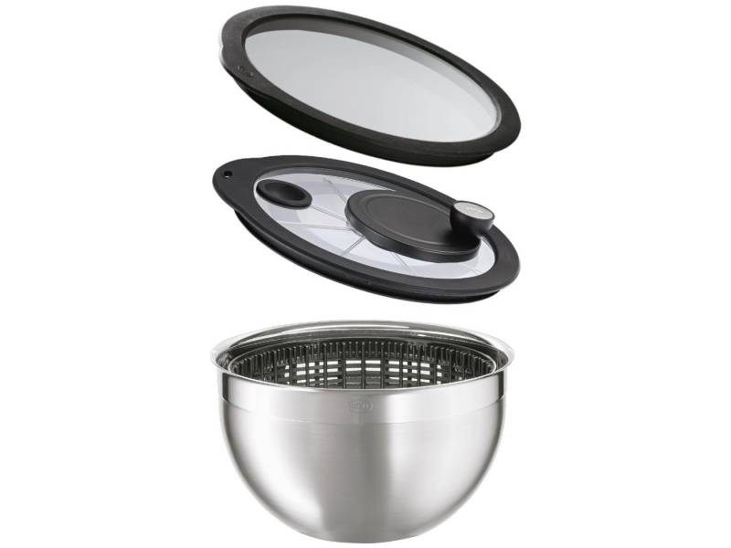 RÖSLE Salatschleuder Salatschleuder mit Glasdeckel u. Frischhaltedeckel von RÖSLE