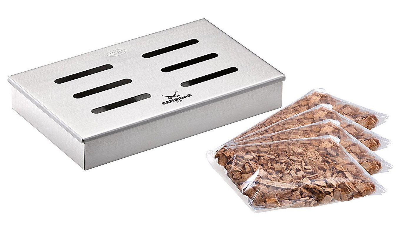 RÖSLE Grillerweiterung RÖSLE BBQ Räucherset Räucherbox 5-teilig / 4 Sorten Holz von RÖSLE