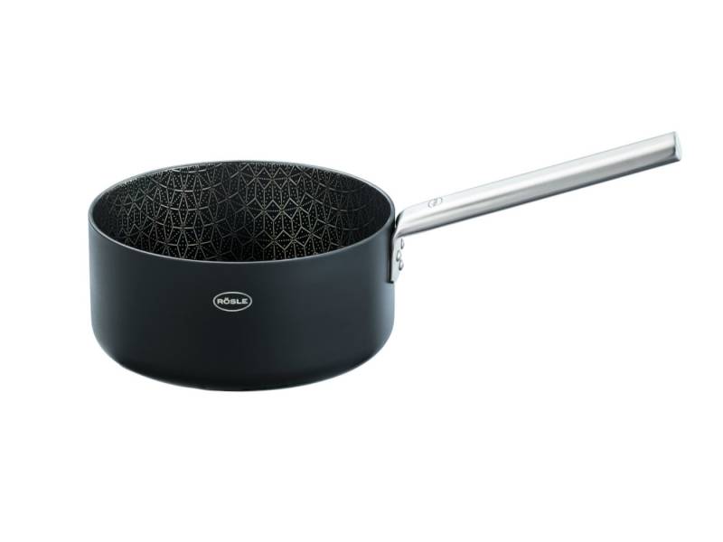 RÖSLE Kochtopf EBONIC ProNero Stielkasserolle 16cm, Mehrschichtmaterial 3 lagig von RÖSLE