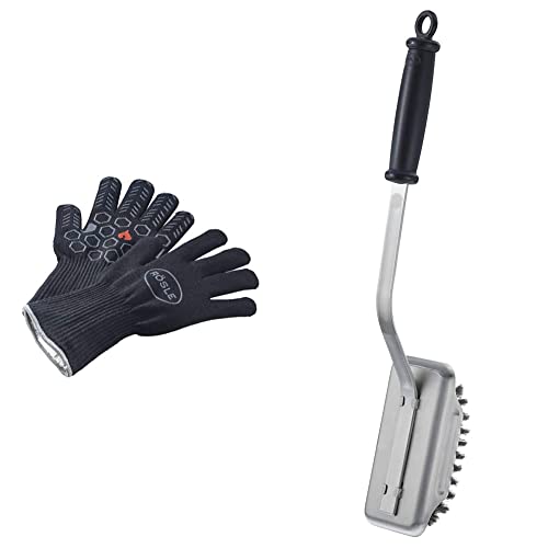 RÖSLE Premium-Grillhandschuhe, Hochwertige Handschuhe zum Schutz vor Verbrennungen & Barbecue-Reinigungsbürste SlideX, Hochwertige Grillbürste mit langem Stiel und Kunststoffgriff RÖSLE Premium-Grillhandschuhe, Hochwertige Handschuhe zum Schutz vor Verbrennungen & Barbecue-Reinigungsbürste SlideX, Hochwertige Grillbürste mit langem Stiel und Kunststoffgriff von RÖSLE