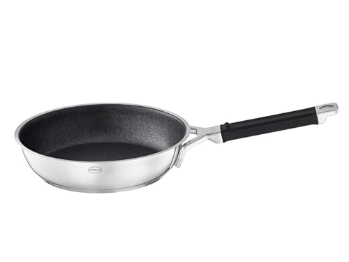 RÖSLE SILENCE PRO Bratpfanne, Pfanne mit kratzfester Premium-Antihaftversiegelung ProResist, Silikongriff, 28 cm, Edelstahl 18/10, induktionsgeeignet, spülmaschinengeeignet, Silberfarben/Schwarz RÖSLE SILENCE PRO Bratpfanne, Pfanne mit kratzfester Premium-Antihaftversiegelung ProResist, Silikongriff, 28 cm, Edelstahl 18/10, induktionsgeeignet, spülmaschinengeeignet, Silberfarben/Schwarz von RÖSLE